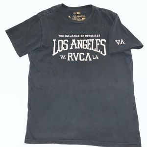 RVCA black tee shirt size Large Los Angeles logo